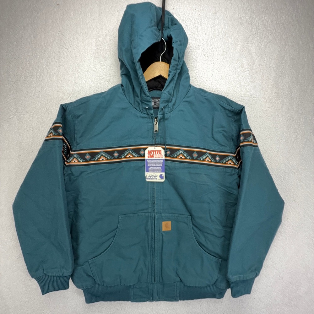 Carhartt Bethany Yellowtail Montana Active Jac Aztec Mens XL NWT Teal Blue